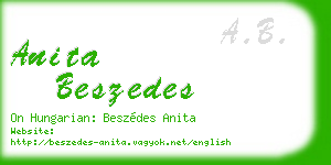 anita beszedes business card